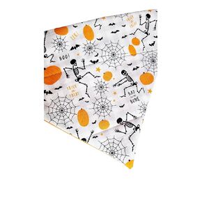 Halloween Dancing Skeletons on White Over the Collar Dog Bandana That Slips onto Their Existing Collar Size (X-Large)
