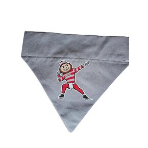 Ohio State Brutus On Grey Over the Collar Dog Bandana That Slips onto Their Existing Collar Size (Small)