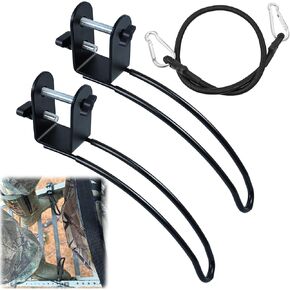 Metal Treestand Stirrups with Elastic Rope Rapid Climb Stirrups Adjustable Foot Stirrups for Treestand Climber Tree Stand Accessories for 1'' Square Tube,Designed Ergonomics and Easy Installation