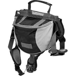 Dog Hiking Backpack, Dog Backpack Harness Dog Saddle Bag Hiking Dog Backpack with Side Pockets for Small Medium Large Dogs(L-Black)
