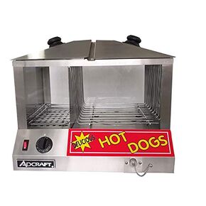 Adcraft HDS-1300W/100 Hot Dog and Bun Steamer, 100 Hot Dogs and 48 Buns Capacity, Countertop, Stainelss Steel, 120v