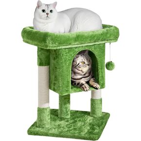 Yaheetech 23.5in Cat Tree Tower, Cat Condo with Sisal-Covered Scratching Posts, Cat House Activity Center Furniture for Kittens, Cats and Pets - Dark Gray