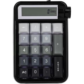 EPOMAKER Cypher 21 Wireless Mechanical Number Pad, 18 Keys Numeric Keypad with Multifunction Knob, Single White Light, NKRO (Black, Wisteria Linear Switch)