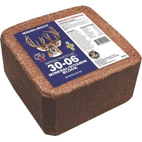 Whitetail Institute 30-06 Mineral and Vitamin Supplement for Deer Food Plots, Provides Antler-Building Nutrition and Attracts Deer, Mineral Block, 20 lbs