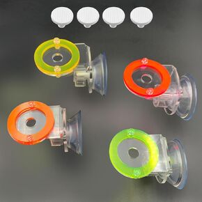 4 Units Fluorescent-Colored Acrylic Coral Base with Suction Cups and 4pcs T-Shaped Coral frag Plugs