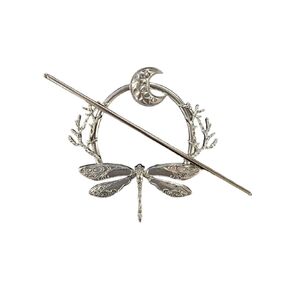 Dragonfly Wiccan Fairy Goddess Hair Pin Stick Celestial Moon Woodland Witchy Fairycore Hair Jewelry for Women