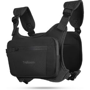 Running Chest Pack, Reflective Vest, Water Repellent, Phone Holder, Workout Bag for Runners, Cycling, Biking, EDC Pouch, Jogging Carrier, Hidden Pocket, Men & Women, Lightweight
