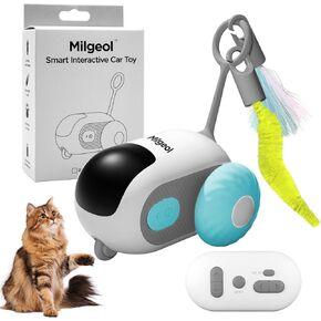 Turbo Tail 2.0, Teazys Cat Toy Turbo Tail, Smart Remote Control Electric Interactive Cats Toy, USB Rechargeable Turbo Tail Mouse Cat Toy with Feathers (1pc Orange)