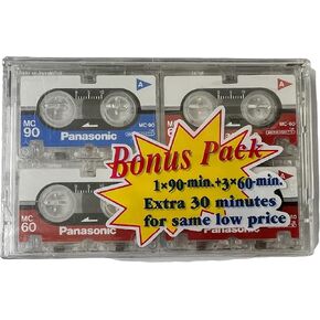 Panasonic Microcassette MC-60 4/pack- 3x 60 minutes & 1x 90 minutes