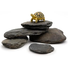 Aquarium Stone, Stream Turtle Platform, Natural Slate, 3-7 inches, Perfect for Aquarium Decoration and Amphibian Habitat (5lb)