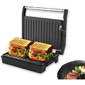 Panini Press, Electric Sandwich Press Grill, Electric Grill Indoor, Perfect for Grilling Sandwich, Steak, Burger, Non-Stick Grill,Temperature Control, 2 Slice