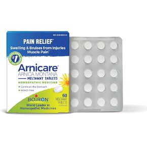 Boiron Arnicare Tablets for Pain Relief from Muscle Pain, Joint Soreness, Swelling from Injury or Bruises - 60 Count