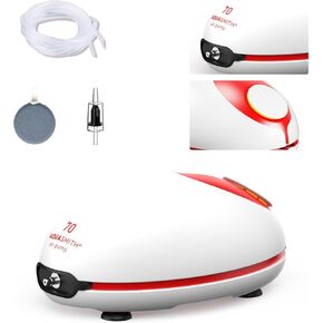 1w Ultra Quiet Aquarium Air Pump, Aquarium Aerator Adjustable Airflow, Single Hole Suitable for 20 to 40 GPH Fish Tank