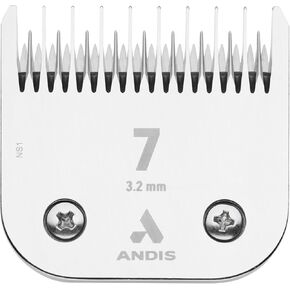 Andis 72610 Ultra Edge Dog Clipper Blade – Made from High-Carbon Steel with Extended Edge Life, Includes Size-7 Skip Tooth, Harder Cutting Surface with Sharp Edge - 1/8-Inch Cut Length, Chrome