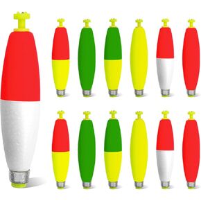 YOTO Weighted Fishing Bobbers丨Snap-On Peg Floats丨EVA Foam Spring Fishing Corks for Crappie Panfish Catfish丨1.5in-2in-3in