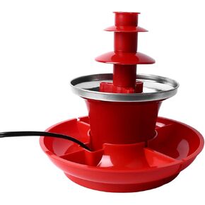 3 Layer Chocolate Fountain Detachable Plate, Multifunctional Fondue for BBQ Sauces, Mexican Cheese, Liquor Fountain with Large Capacity 17 oz, Simple Installation and