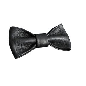 Handmade Genuine Lamb Leather Mens Bowtie Bow Tie For Men- Skinny Solid Casual Business Wear Narrow Leather Slim Bow Tie- Bowties for Party Wedding Gift