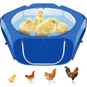 Foldable Portable Small Animals Playpen,Breathable Mesh Chicks Cage,Waterproof Chick Brooder Tent,Small Pet Pop Up Playpen Outdoor Indoor for Small Chicken Breeds Playpens