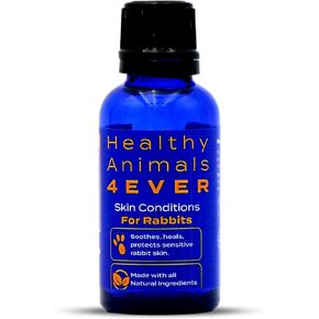 Healthy Animals 4Ever All-Natural Rabbit Skin Conditions Treatment - Soothes Irritations and Promotes Healthy Skin | Homeopathic Rabbit Tablets for Itch-Free Comfort | 300 Count