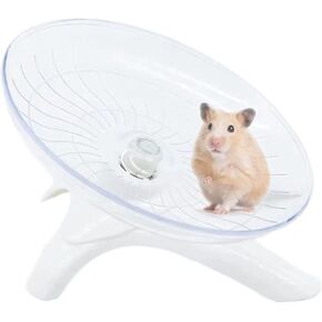 Hamster Flying Saucer Silent Running Exercise Wheel for Hamsters, Gerbils, Mice,Hedgehog and Other Small Pets Silent Running Wheel Hamster Wheel (White)