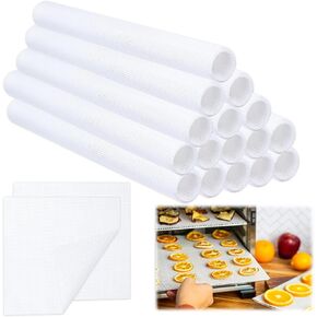 16 Pack Silicone Dehydrator Sheets Non Stick Food Fruit Dehydrator Mats Mesh Dehydrator Trays Reusable Steamer Mesh Mat Fruit Dryer Trays for Fruit Herbs Meat Vegetables,14 x 14 inch