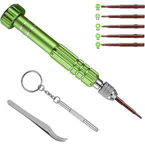 5-in-1 Eyeglass Repair Kit, 3in1 Multifunctional Small Screwdriver Set, Phone Repair Kit, Premium Screwdriver Tools Kit for Repairing Sunglasses, Watches, Electronic Products, Toys (Golden)