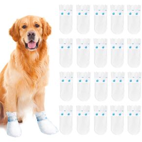 40 Pcs Disposable Waterproof Dog Boots,Pet Shoes with Adjustable Self-Adhesive Bandage,Disposable Dog Booties for Paw Protection,Dog Feet Covers Shoes,Dog Shoes,Paw Protectors for Small Medium Dogs(S)