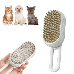Spritz Defur Comb for Cats, 3-in-1 Cat Steam Brush, Spray Cat Brush for Shedding, Pet Steam Brush, Pet Spray Hair Comb for Long and Short Hair Cats and Dogs (Brown)