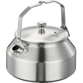 CAMPINGMOON 1L Campfire Kettle Stainless Steel Wide Bottom Wide Spout Integrated Molding Seamless One-piece Construction Camping Kettle SW-1