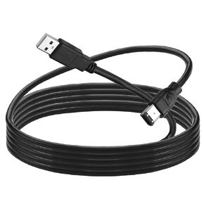 Firewire Cable Cord IEEE 1394 6 Pin Male to USB 2.0 A Male Adaptor Convertor Cable Cord for Printer, Digital Camera, Scanner, Hard Disk (1.8M/6Ft), black