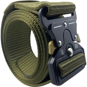 Tactical Belt: Military Style Quick Release Metal Zinc Alloy Buckle Belts - 1.5" Polyester Web Work Belt