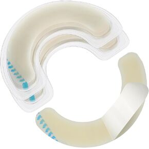 Siifert 40 Pcs Ostomy Barrier Strips Hydrocolloid Ostomy Supplies Adhesive Colostomy Supplies Elastic Barrier Strips for Colostomy Bags Curved Ileostomy Tape for Stoma Urostomy Bag