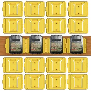 20 Pack Battery Mount Holder for Dewalt 20V 60V Batter, Dewalt Battery Holder w/ 40pcs Screw, Dewalt Battery Holder Wall Mount (Yellow)