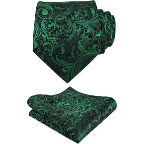 Alizeal Men Paisley Necktie and Handkerchief