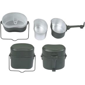 Military Mess Tin, Portable Mess Kit Plate Set Aluminium Alloy Military Lunch Box for Outdoor Camping Hiking Picnic BBQ Beach Camping Cookware Mess Kit Camp Pot Army Mess Kit Camping Pots Pans Set