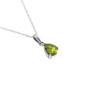 Natural Green Peridot Pendant, Cabochon Gemstone, Crystals Ethnic Tiny Dainty Necklace, Healing Gemstones, Birthstone, 925 Sterling Silver Jewelry 18 inch, Pendants for Women