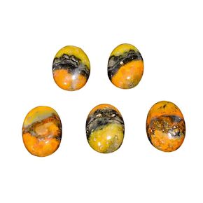 2 PCS, 14X10 MM, AURA GEMS Natural Bumble Bee Jasper, Cabochon, Oval Shape, Jewelry Making Stone Supply, Chakra Energy Healing Gemstone, Real Crystal, Birthstone, Wholesale deal