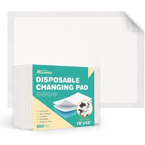 Dog Pee Pads 18 x 13 in, Small Puppy Pee Pads 100 Count, Dog Training Pads Super Absorbent, Disposable Pads for Dogs, Cats, Small Animals