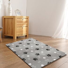 Washable Dog Mat for Food and Water - Waterproof No-Spill Non-Slip Feeding Mat for Dogs and Cats, Durable Floor Placemats (Dark Grey, 16" X24")