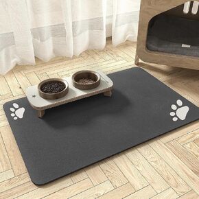 سجادة تغذية الحيوانات الأليفة - سجادة للكلاب لأوعية الطعام والماء، مقاس 12 * 19 بوصة، باللون الأسود in Kuwait