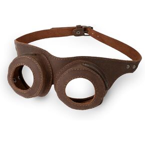 Hide & Play, Steampunk Style Goggles, Retro Cosplay Prop, Mad Scientist Goggles, Accessory for Costume, Full Grain Leather, Handmade, Bourbon Brown