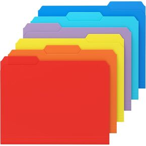 KTRIO 9 Pack Plastic File Folders Colored Folders - 9 Assorted Colors Letter Size File Folders Poly Filing Folders Heavy Duty 3 Tab Folders, 1/3 Cut Erasable Tabs for Office School Home Organization