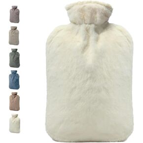BICAREE Hot Water Bottle with Cover, 2L PVC Hot Water Bag for Neck, Shoulder Pain and Hand Feet Warmer, Menstrual Cramps, Hot Compress and Cold Therapy