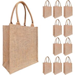10 PCS beach jute bags burlap tote reusable straw Bridesmaids brides