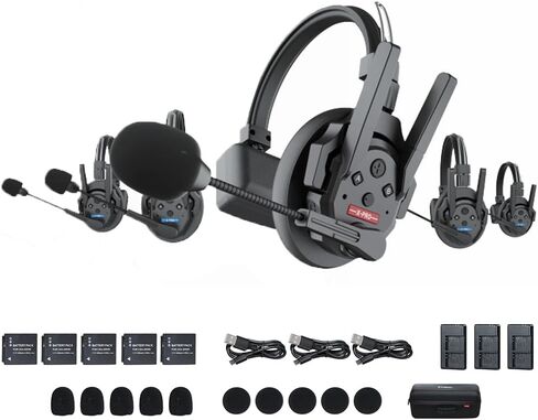 SYNCO XPro X5 Wireless Intercom Headset System with Microphone Intercom System Random Master Device,2.4GHz Full Duplex 500 M/1640 FT Real-time Monitoring 24H Working time Telephone Headsets in Kuwait