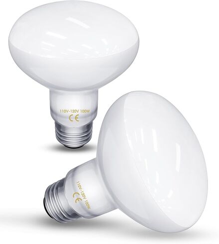 Flaspar Reptile Heat Lamp - 100W UVA Heat Lamp Bulbs Basking Spot Lights for Reptiles, Daylight Amphibians Basking Heat Lamp Bulbs for Reptiles, Bearded Dragon, Lizard, Turtle, Chicken, 2 Pack in Saudi Arabia