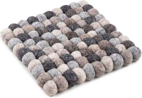 Woolygon Felt Trivet Pot Mat - Drink Felt Coaster for Hot Dishes, Cute Table and Car Coasters, Hand-Felted in Nepal - Multicolor 7.8 Inches in Saudi Arabia