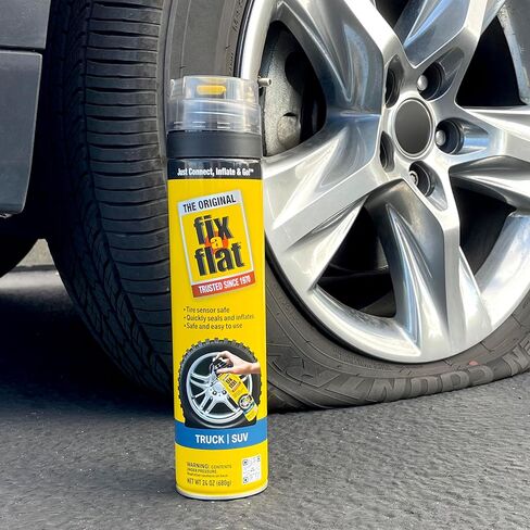 Slime Fix-A-Flat S60430 Aerosol Emergency Flat Tire Repair and Inflator, for Large Tires, Eco-Friendly Formula, Universal Fit for All Cars and Small Trucks/SUVs, 20 oz. (Pack of 1) in Kuwait