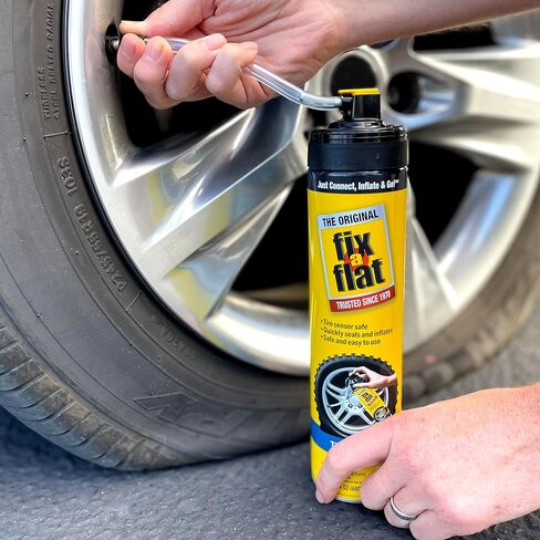 Slime Fix-A-Flat S60430 Aerosol Emergency Flat Tire Repair and Inflator, for Large Tires, Eco-Friendly Formula, Universal Fit for All Cars and Small Trucks/SUVs, 20 oz. (Pack of 1) in Kuwait
