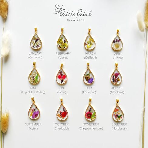 Marigold Pendant Handmade Necklaces – Birth Flower Necklaces for Women, Personalized Necklace Flower Jewelry, Best Friend Necklaces, October Birthday Gifts for Women, Perfect Christmas Gift in Saudi Arabia